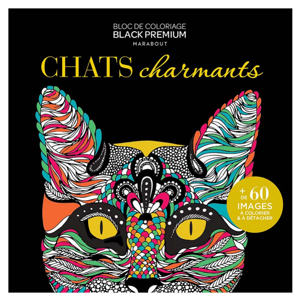 Bloc de coloriage Black Premium Chats charmants