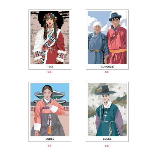 Coloriages mystères Costumes du monde