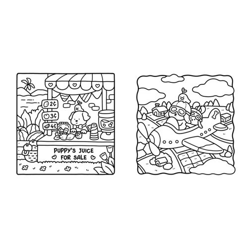 Coloriages mignons et cosy - Adorable petit monde