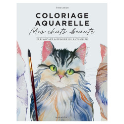 Coloriage aquarelle Mes chats beauté à peindre ou a colorier - Marabout