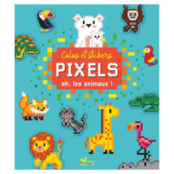 Album Colos et stickers pixels Oh, les animaux ! - Deux Coqs d'or