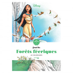 Livre de coloriage Grand Bloc Disney Forêts féériques