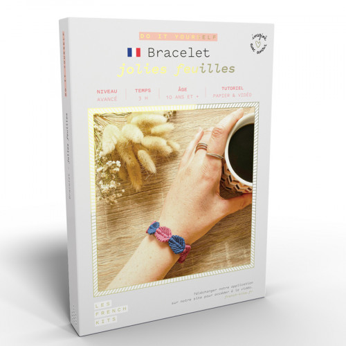 Kit DIY Macramé Bracelet Jolies feuilles