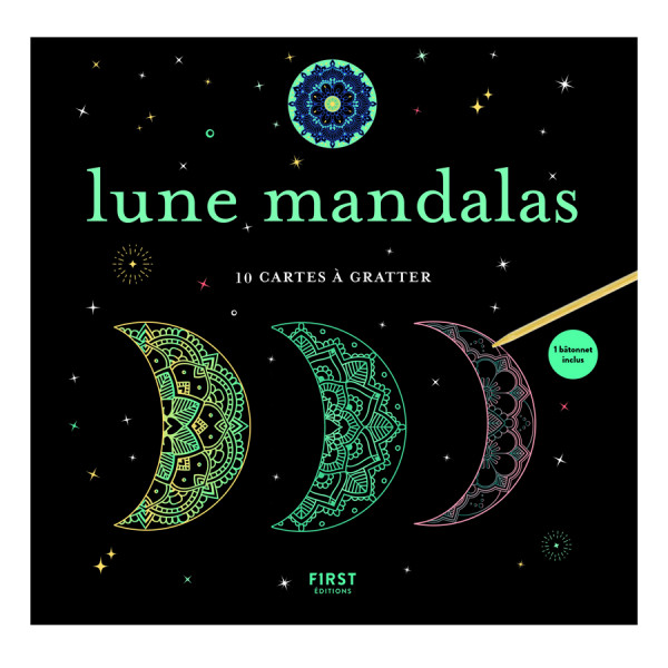 Cartes à gratter Lune mandalas