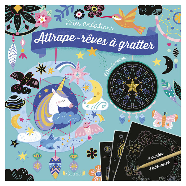 Pochette Cartes à gratter Attrape-rêves 2 attrape-rêves à gratter et à assembler