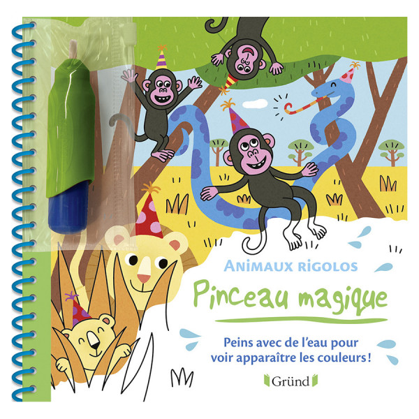 Livre de Coloriage Pinceau magique Animaux rigolos