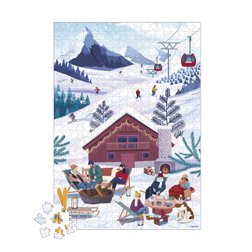 Puzzle Hiver à la montagne 500 pcs