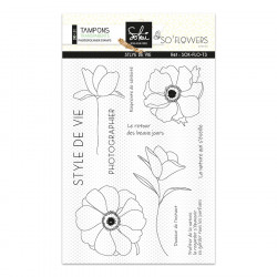 Tampon transparent SO' Flowers Style de vie 11 pcs