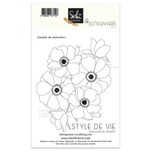 Tampon transparent SO' Flowers Style de vie 11 pcs