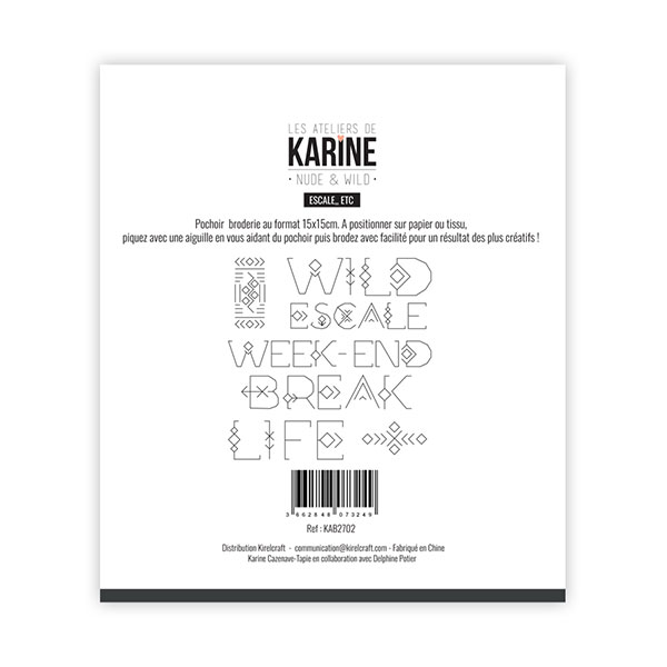 Pochoir broderie Escale etc… 15 x 15 cm