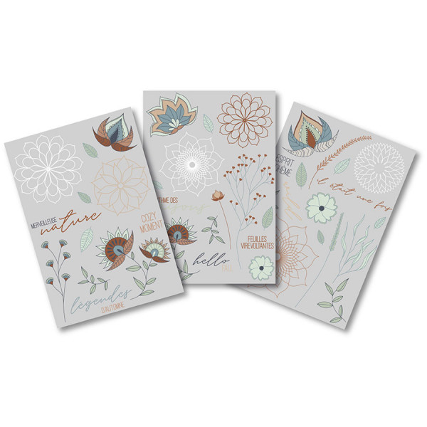 Boho spirit Rub-ons 3 feuilles