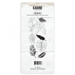 Tampon transparent Sable d'or Feuilles d'été 10 pcs