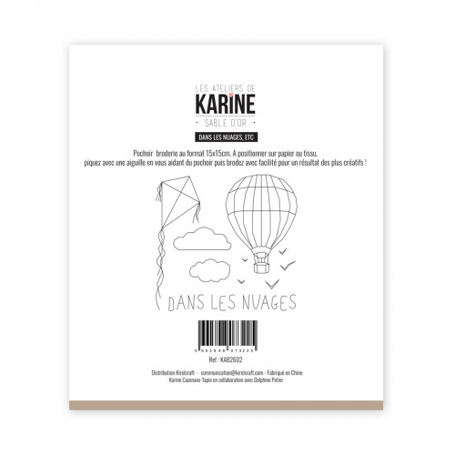 Pochoir Broderie Sable d'or Dans les nuages etc.