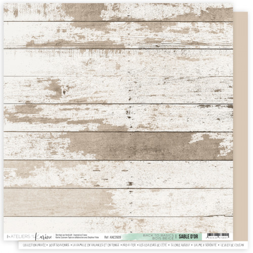 Papier imprimé Back to Basics 30.5 x 30.5 cm Bois Beige