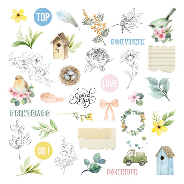 Mimosa Forever Die Cuts calque