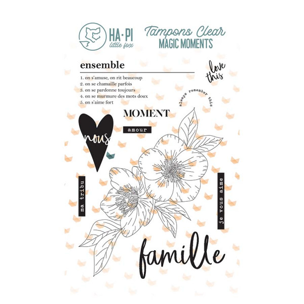 Tampons transparents Famille je vous aime 10 pcs