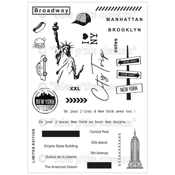 Tampons transparents New York 29 pcs