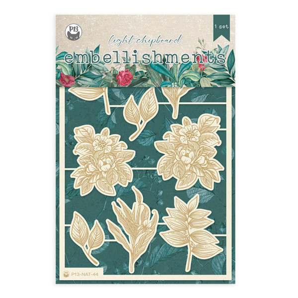 Naturalist Chipboard aggloméré fleurs 8 pcs