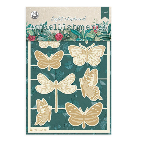 Naturalist Chipboard aggloméré papillons 8 pcs