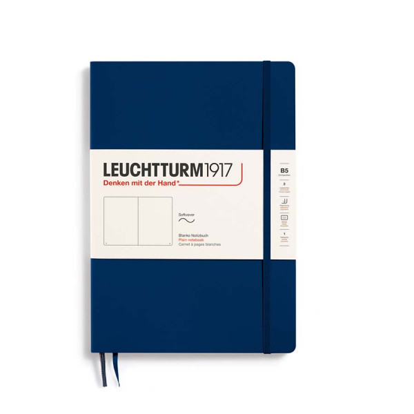 Carnet de notes Souple B5 17,8 x 25,4 cm Uni - Bleu Navy