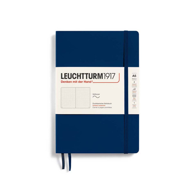 Carnet de notes Souple A5 14,5 x 21 cm Pointillé - Bleu marine