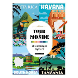 Tour du monde 40 coloriages mystères - Dessain et Tolra