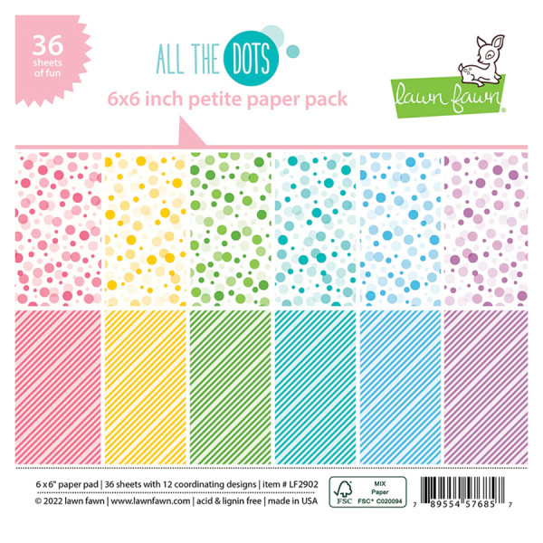 Bloc de 36 Papiers imprimés 15 x 15 cm All the Dots