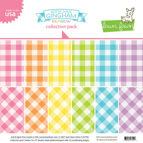 Papier pack de collection Gotta have gingham rainbow