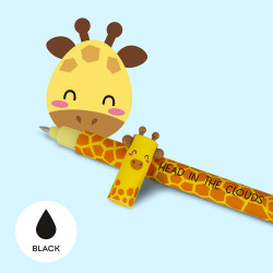 Stylo Gel Effaçable Girafe Encre Noire