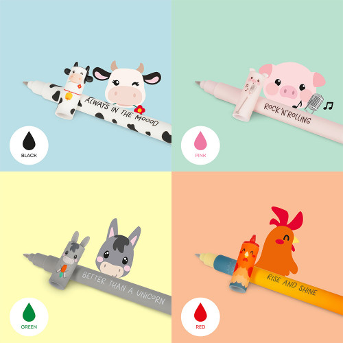 Stylo gel effacable 4 pcs Farm Sweet Farm - Legami