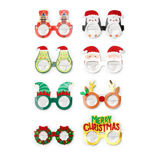 Lunettes de Noël en carton 8 paires