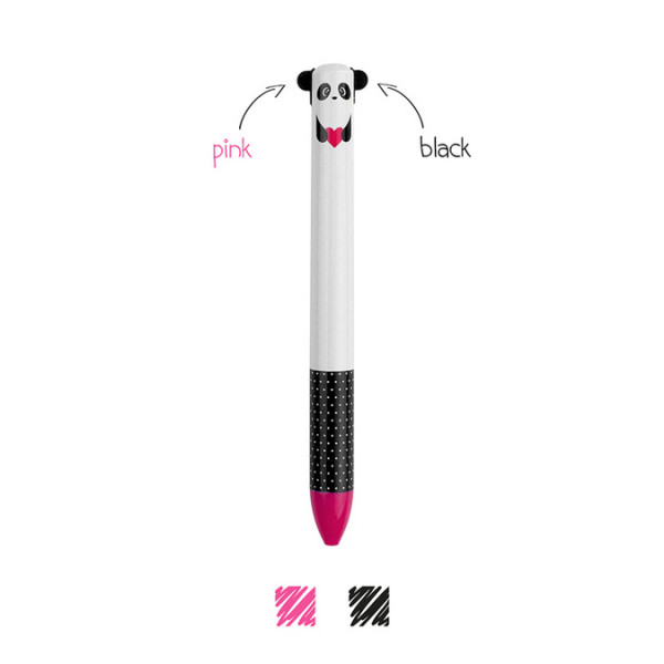 Stylo bille Click & Clack 2 couleurs Panda