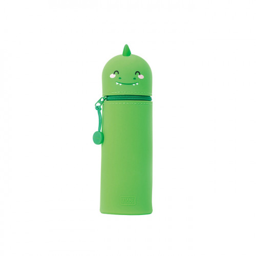 Trousse 2 En 1 Kawaii Lapin Blanc Silicone Souple - Étui Stylo Rétractable Transformable En Pot Bureau