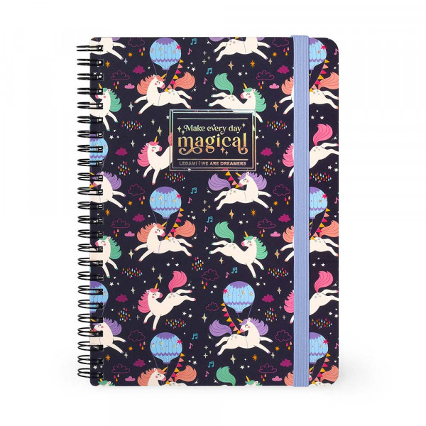 Carnet de Notes à spirale 15 x 21 cm Ligné Licorne