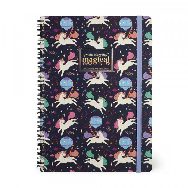 Carnet de Notes à spirale 21 x 29 cm Ligné Licorne