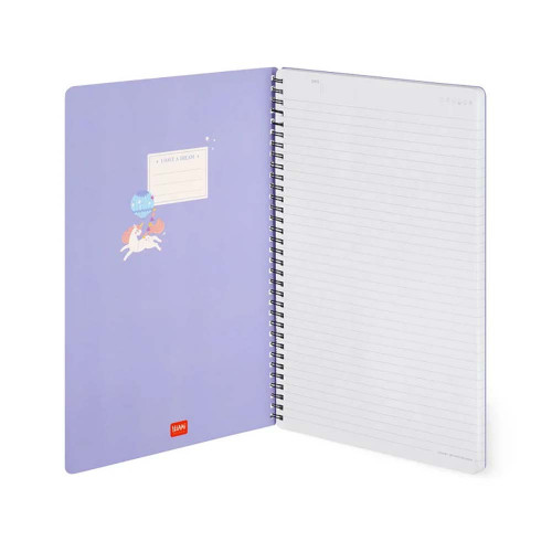 Carnet de Notes à spirale 21 x 29 cm Ligné Licorne