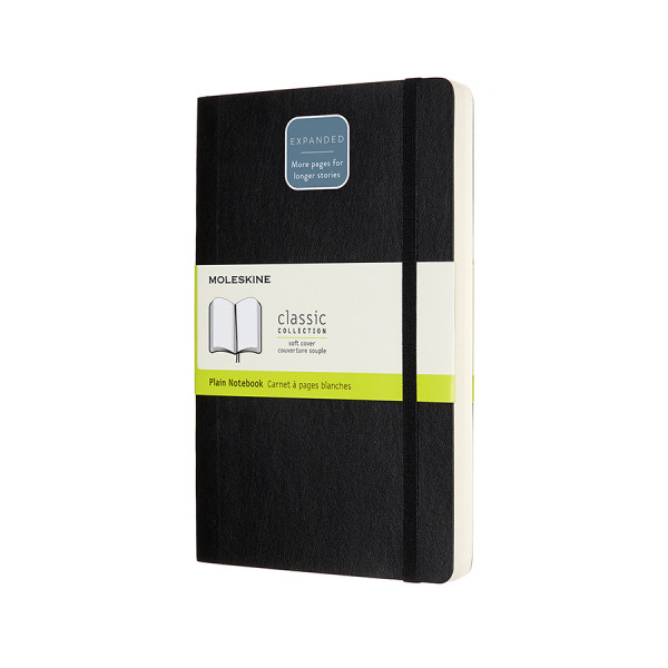 Carnet de Notes Classic Souple Pages blanches 13 x 21 cm Noir