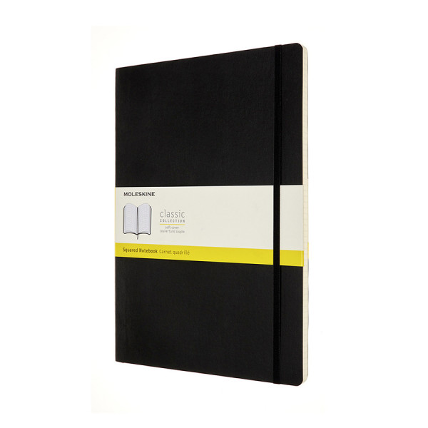 Carnet de Notes Classic Souple Quadrillé A4 21 x 29.7 cm Noir