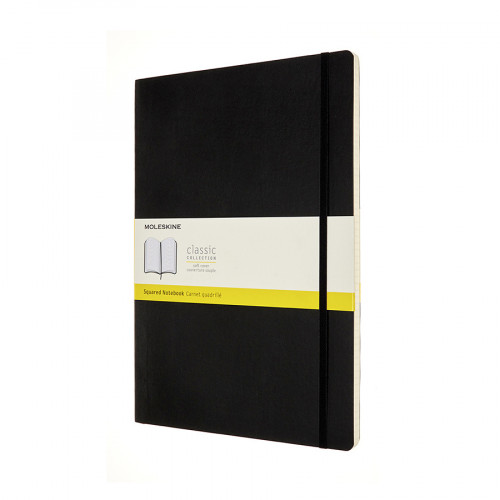 Carnet de Notes Classic Souple Quadrillé A4 21 x 29.7 cm Noir