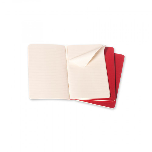 Cahier de Poche Ligné 9 x 14 cm Rouge Canneberge Lot de 3