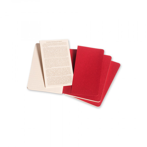 Cahier de Poche Ligné 9 x 14 cm Rouge Canneberge Lot de 3