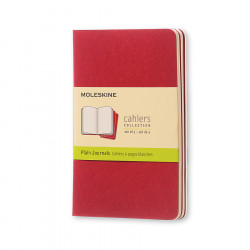 Cahier de Poche Pages blanches 9 x 14 cm Rouge Canneberge Lot de 3