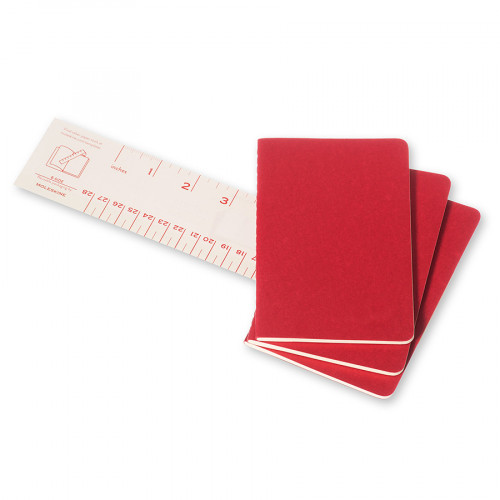 Cahier de Poche Pages blanches 9 x 14 cm Rouge Canneberge Lot de 3