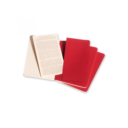 Cahier de Poche Pages blanches 9 x 14 cm Rouge Canneberge Lot de 3