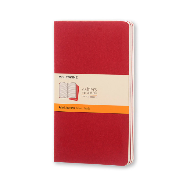 Cahier Moleskine Ligné 13 x 21 cm Rouge Canneberge Lot de 3