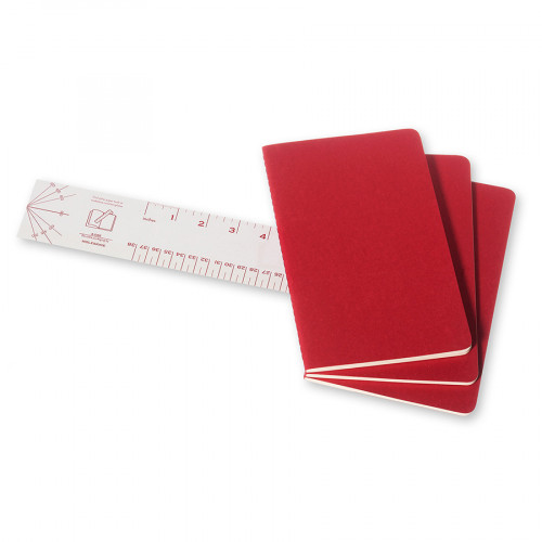 Cahier Moleskine Ligné 13 x 21 cm Rouge Canneberge Lot de 3