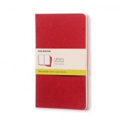 Cahier Moleskine Pages blanches 13 x 21 cm Rouge Canneberge Lot de 3