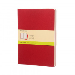 Cahier Moleskine Pages Blanches 19 x 26 cm Rouge Canneberge Lot de 3