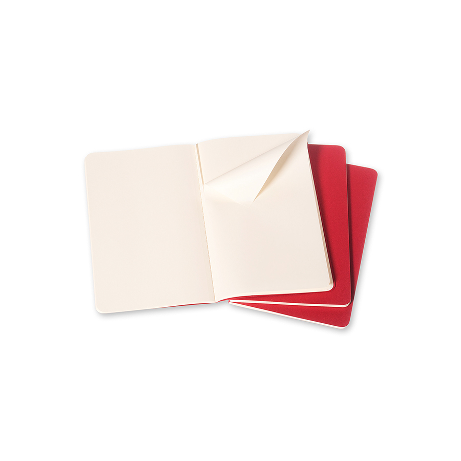 Cahier de Poche Pages blanches 9 x 14 cm Rouge Canneberge Lot de 3