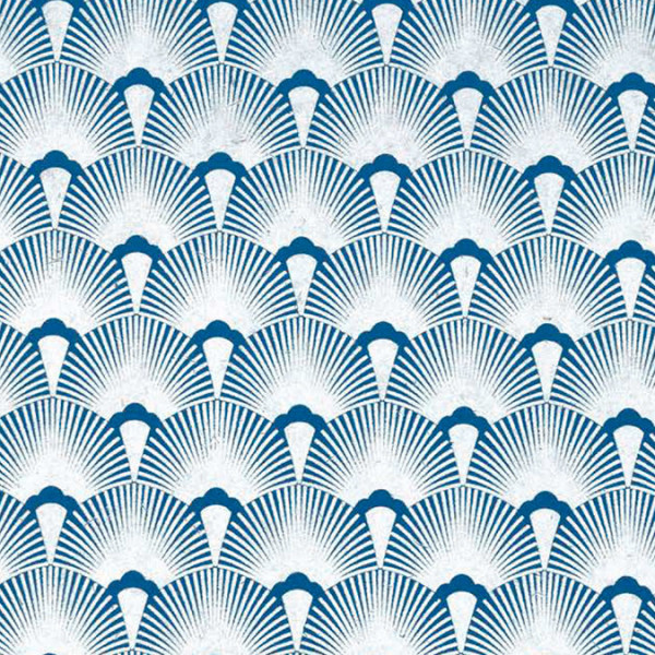 Feuille imprimée 50 x 70 cm Mazurka Bleu et argent 100 g/m²